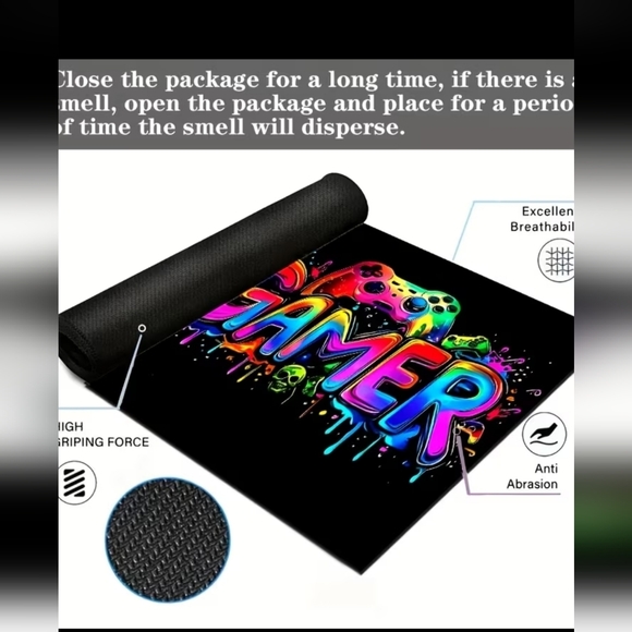 Extra Large Gaming Mouse Pad - Non-Slip Rubber Base, Neon Glow-in-the-Dark - Picture 2 of 3